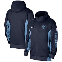 Sweat à capuche entièrement zippé Nike pour homme Memphis Grizzlies 2023/24 Authentic Showtime Performance