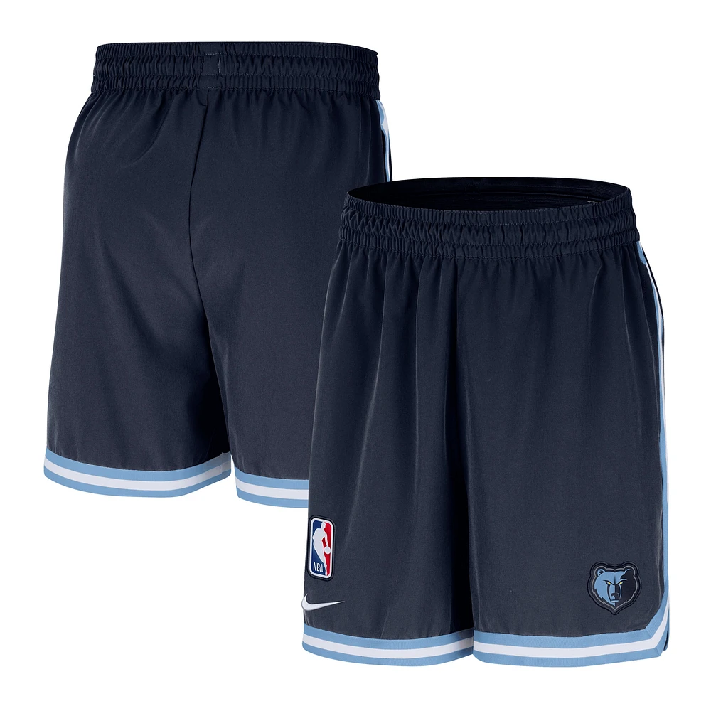 Short tissé Nike bleu marine pour homme Memphis Grizzlies Authentic Pre-Game Performance