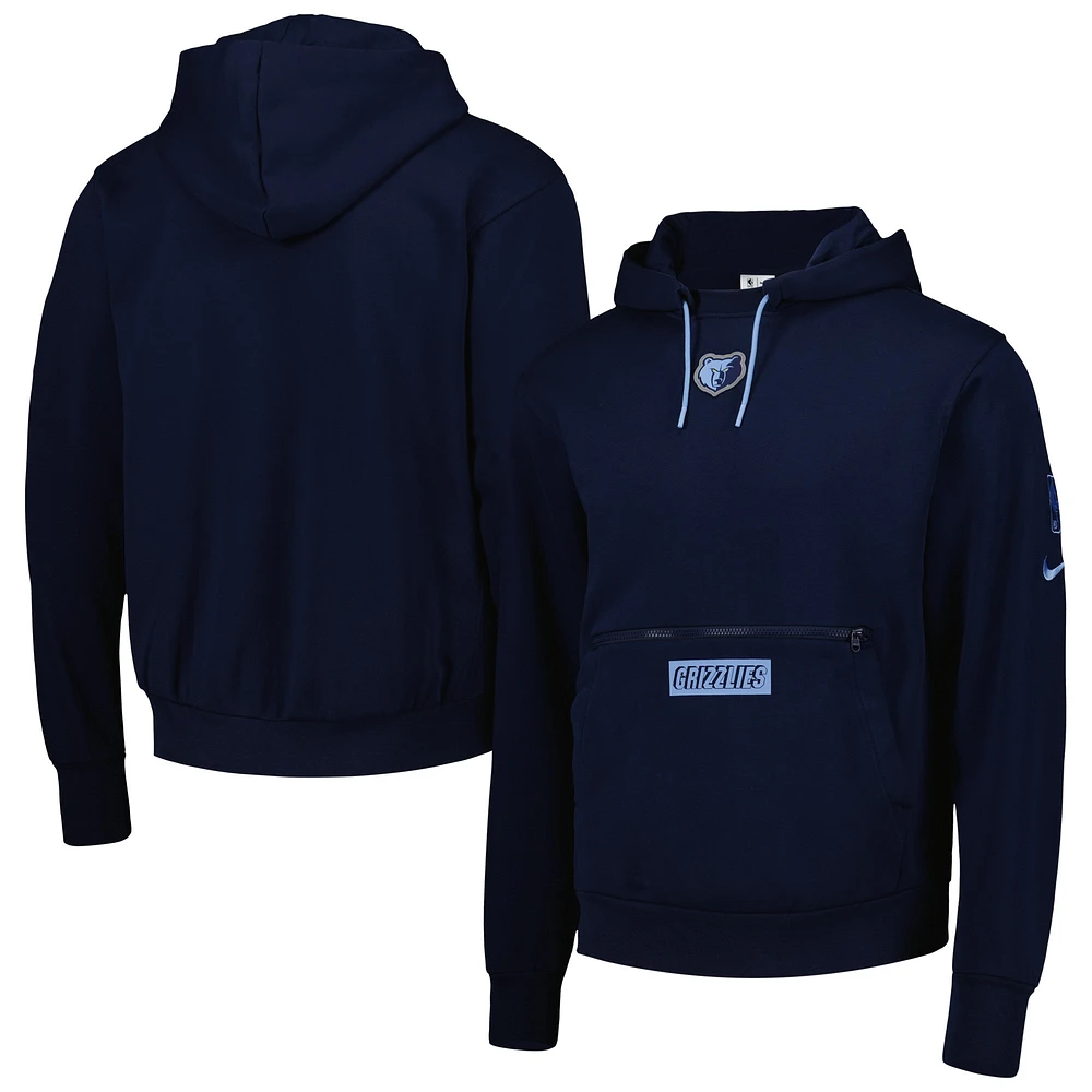 Men's Nike Navy Memphis Grizzlies Courtside Heavyweight Pullover Hoodie