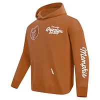 Men's Pro Standard Brown Memphis Grizzlies Paint the City Drop Shoulder Pullover Hoodie