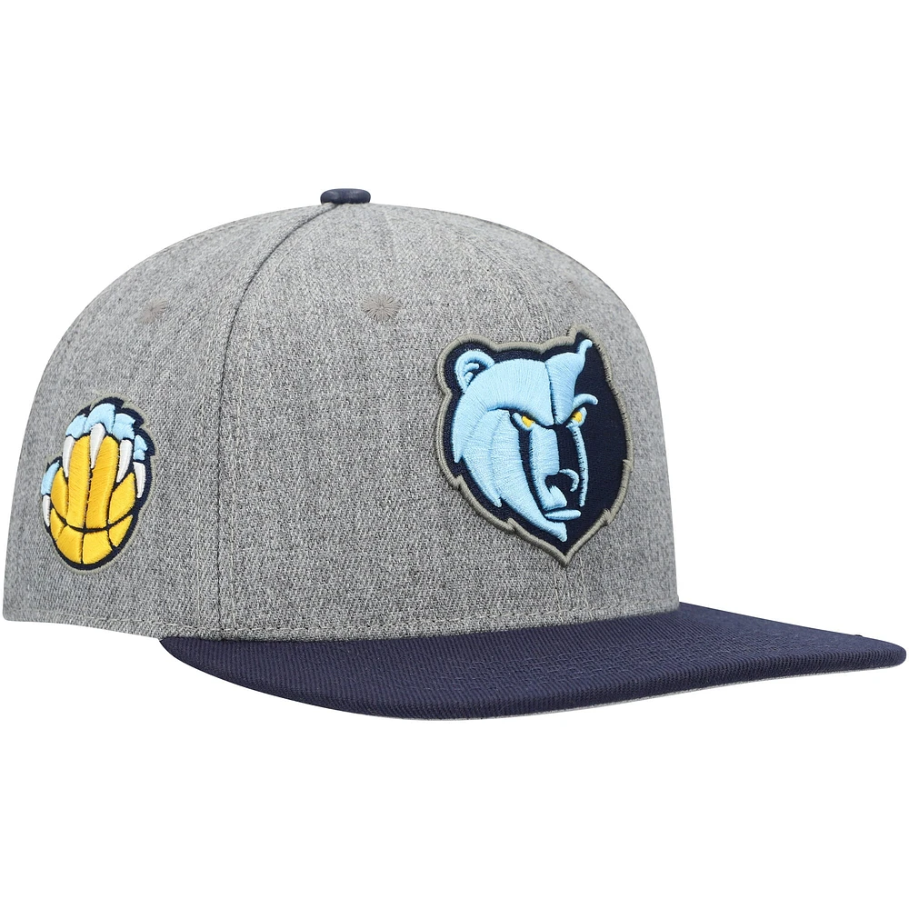 Casquette Snapback bicolore Pro Standard pour hommes, gris/marine, Memphis Grizzlies Classic Logo