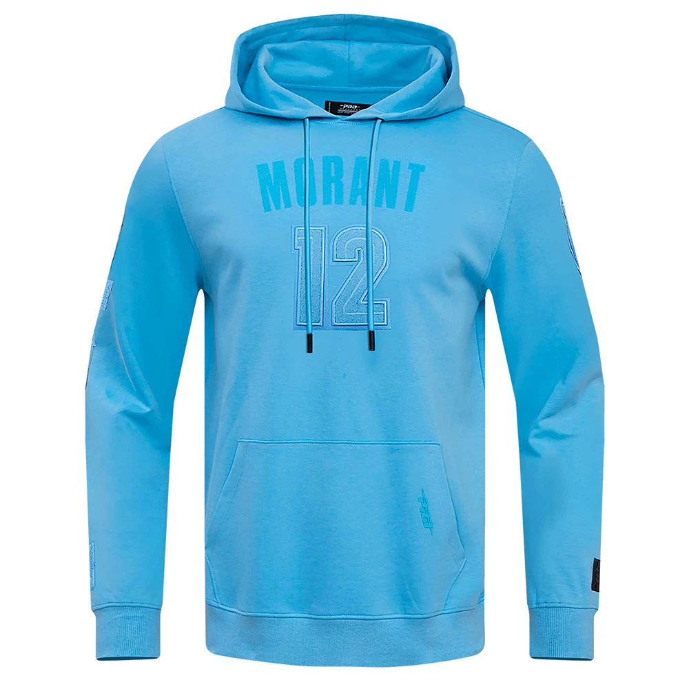 Sweat à capuche Pro Standard Ja Morant bleu clair Memphis Grizzlies triple ton sur pour hommes