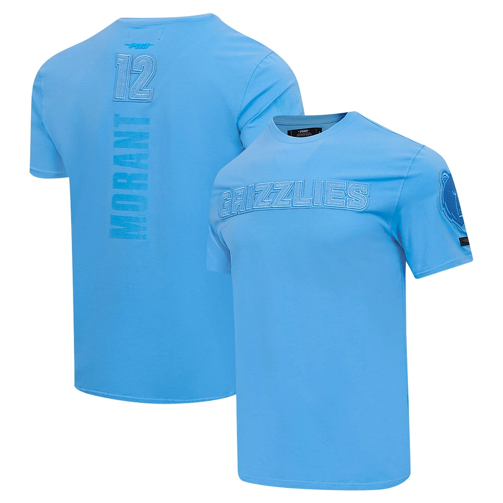 T-shirt de joueur triple ton sur Pro Standard Ja Morant pour hommes, bleu clair Memphis Grizzlies