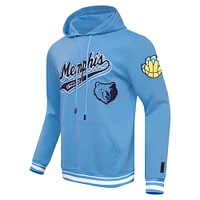 Sweat à capuche Pro Standard bleu clair Memphis Grizzlies Script Tail pour hommes