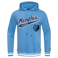 Sweat à capuche Pro Standard bleu clair Memphis Grizzlies Script Tail pour hommes