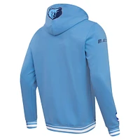 Sweat à capuche Pro Standard bleu clair Memphis Grizzlies Script Tail pour hommes