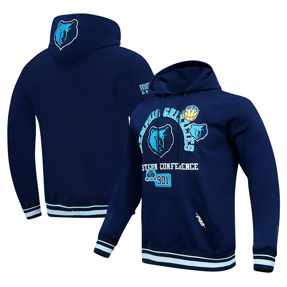 Sweat à capuche Pro Standard bleu marine pour homme avec code régional des Memphis Grizzlies