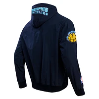 Sweat à capuche hybride entièrement zippé Pro Standard pour hommes, bleu marine, Memphis Grizzlies