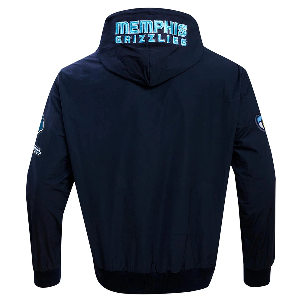 Sweat à capuche hybride entièrement zippé Pro Standard pour hommes, bleu marine, Memphis Grizzlies