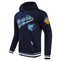 Men's Pro Standard Navy Memphis Grizzlies Script Tail Pullover Hoodie