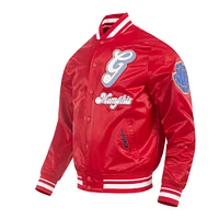 Veste à boutons-pression en satin chenille pour homme Pro Standard Red Memphis Grizzlies City Edition 2024/25