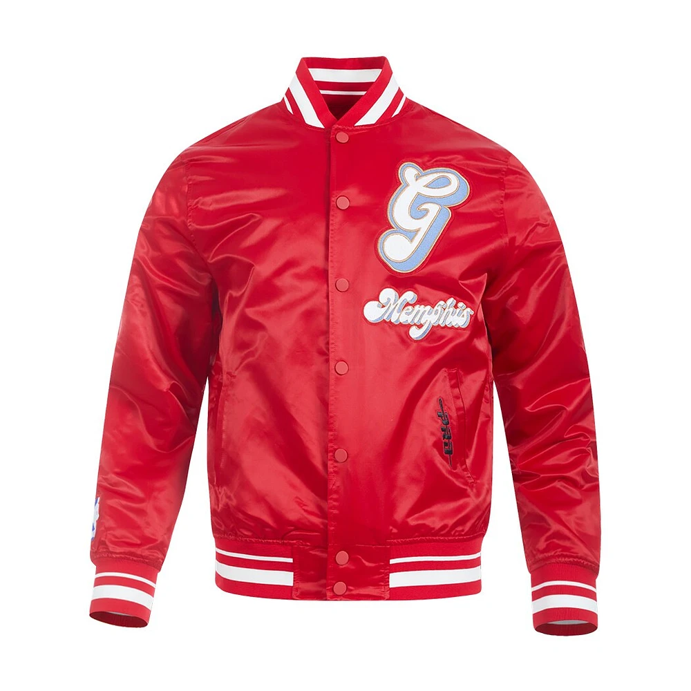 Veste à boutons-pression en satin chenille pour homme Pro Standard Red Memphis Grizzlies City Edition 2024/25