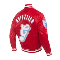 Veste à boutons-pression en satin chenille pour homme Pro Standard Red Memphis Grizzlies City Edition 2024/25