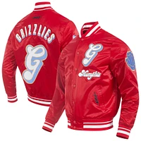 Veste à boutons-pression en satin chenille pour homme Pro Standard Red Memphis Grizzlies City Edition 2024/25
