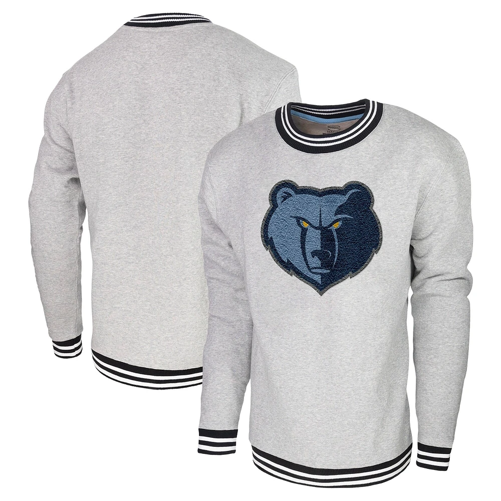 Men's Stadium Essentials Heather Gray Memphis Grizzlies Club Level Pullover Sweatshirt