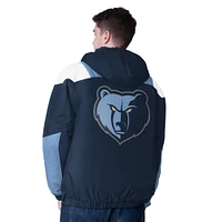 Men's Starter  Navy/Blue Memphis Grizzlies Charger Half-Zip Pullover Jacket