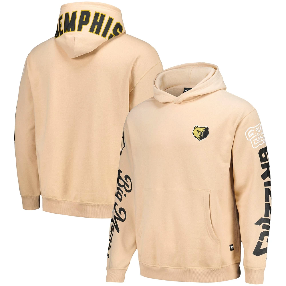 Sweat à capuche avec graffitis The Wild Collective pour hommes, crème, Memphis Grizzlies