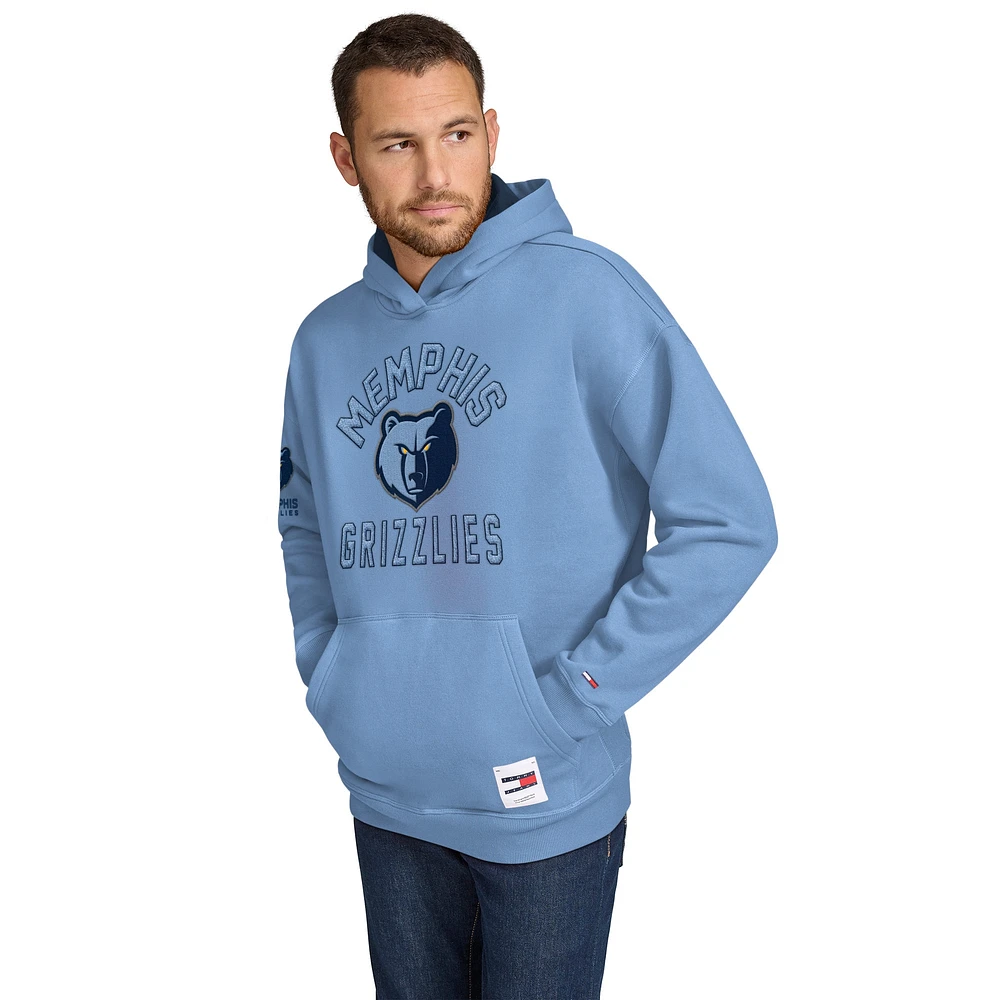 Sweat à capuche bleu clair Tommy Jeans pour homme Memphis Grizzlies Sebastian