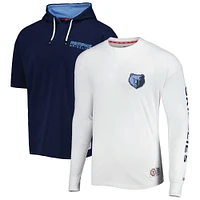 Men's Tommy Jeans Navy/White Memphis Grizzlies Matthew 2-In-1 T-Shirt & Hoodie Combo Set