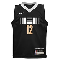 Maillot Nike Ja Morant pour enfants d'âge préscolaire, réplique Swingman des Memphis Grizzlies, noir - City Edition