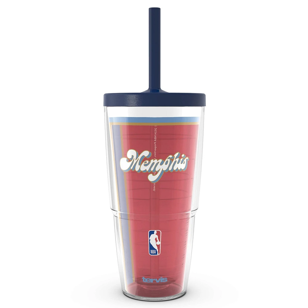 Gobelet classique Tervis Memphis Grizzlies 2024/25 City Edition 24 oz avec paille