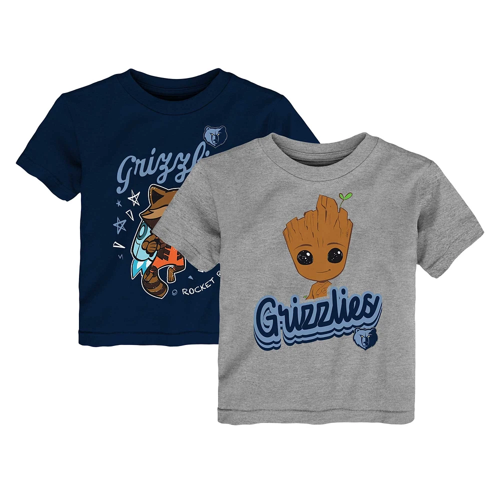 Toddler Heather Gray Memphis Grizzlies Two-Piece Guardians Of The Galaxy T-Shirt Set