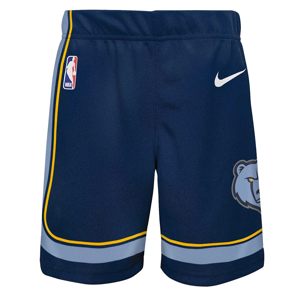 Short Nike bleu marine Memphis Grizzlies Icon Replica pour tout-petit