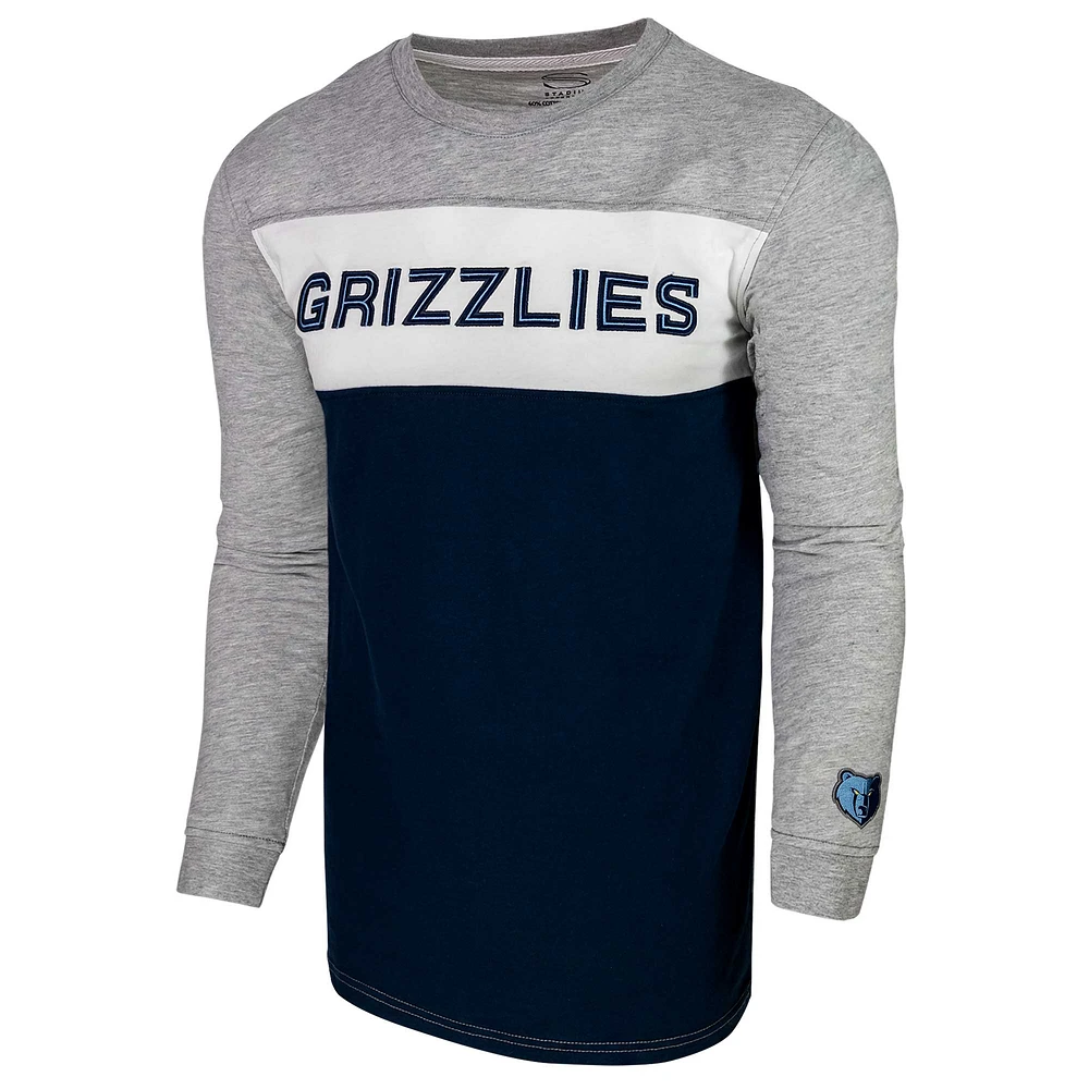 T-shirt à manches longues unisexe gris chiné Memphis Grizzlies Loge