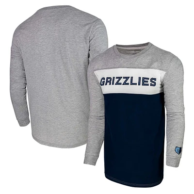 T-shirt à manches longues unisexe gris chiné Memphis Grizzlies Loge