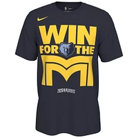 T-shirt Nike College Navy unisexe Memphis Grizzlies 2025 NBA Playoffs On-Court Mantra