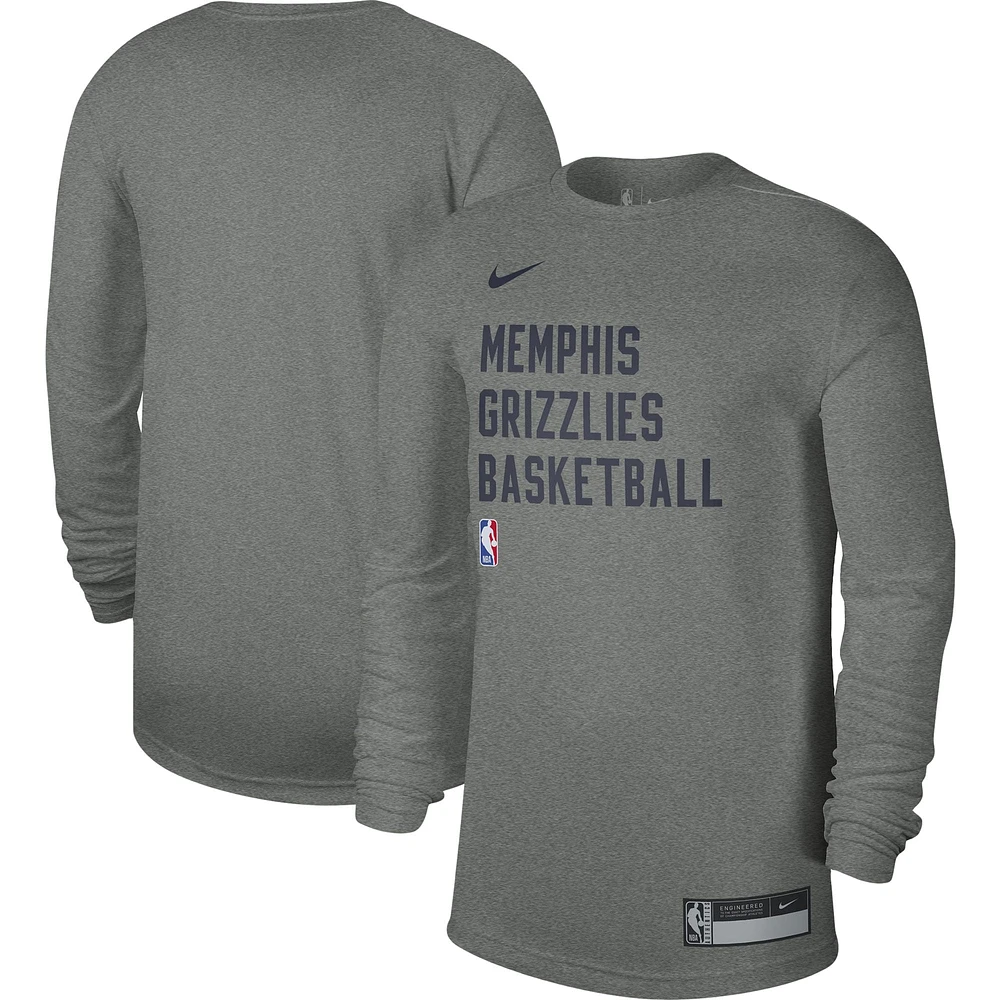 Unisex Nike Heather Gray Memphis Grizzlies 2023/24 Legend On-Court Practice Long Sleeve T-Shirt