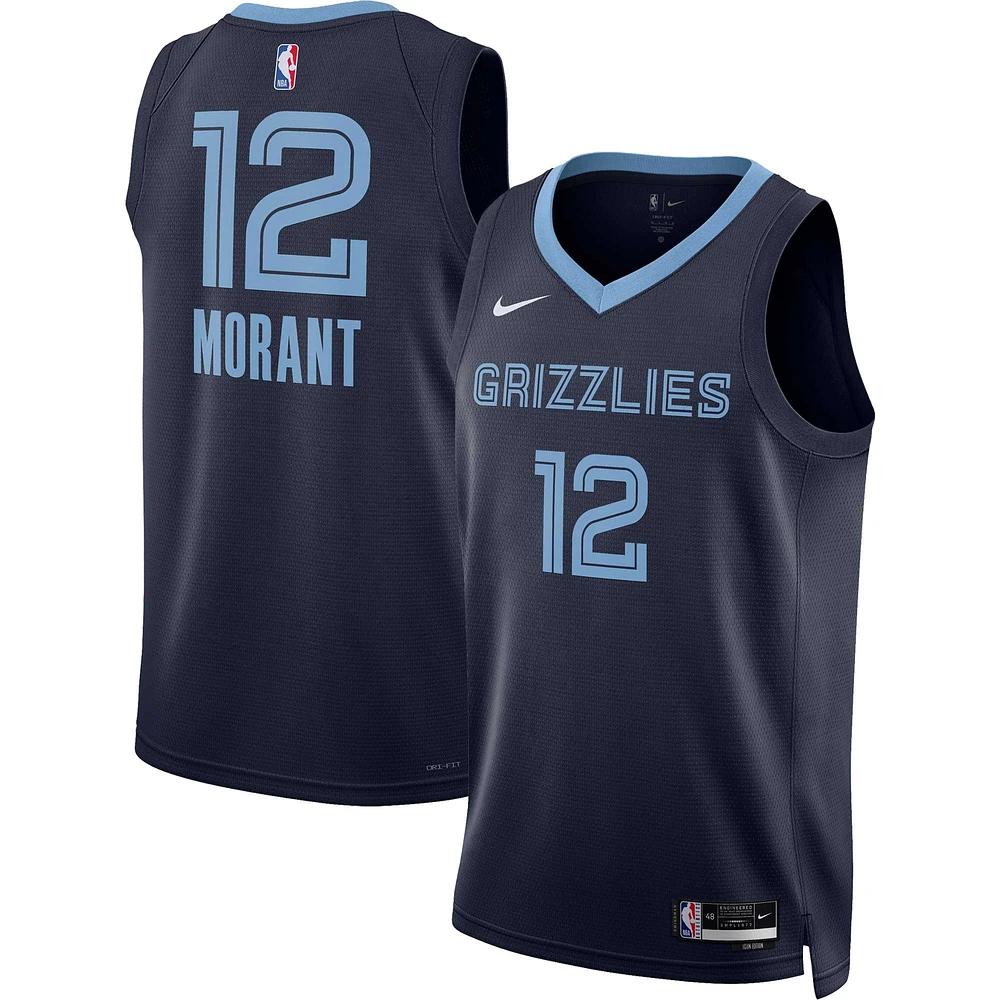 Unisex Nike Ja Morant Navy Memphis Grizzlies Swingman Jersey - Icon Edition