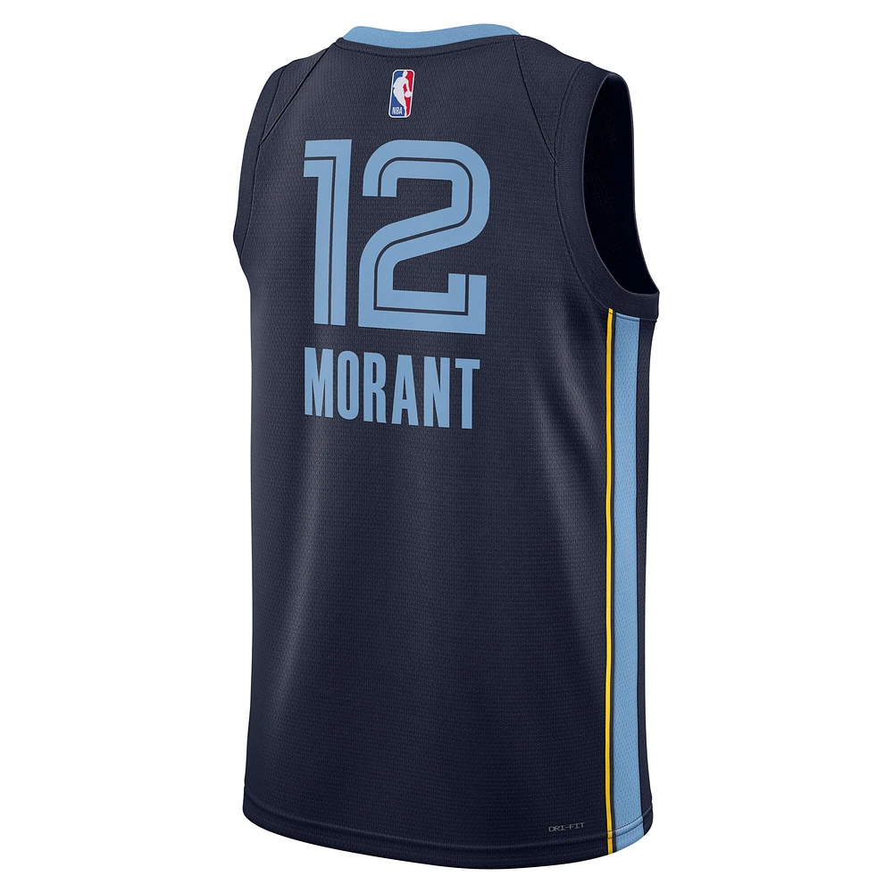 Unisexe Nike Ja Morant Navy Memphis Grizzlies Swingman Player Jersey - Icon Edition