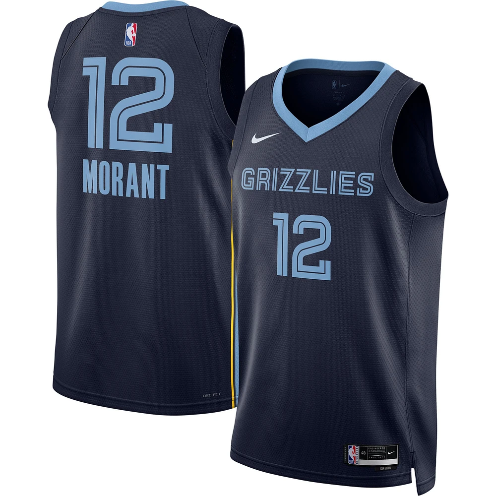 Unisexe Nike Ja Morant Navy Memphis Grizzlies Swingman Player Jersey - Icon Edition