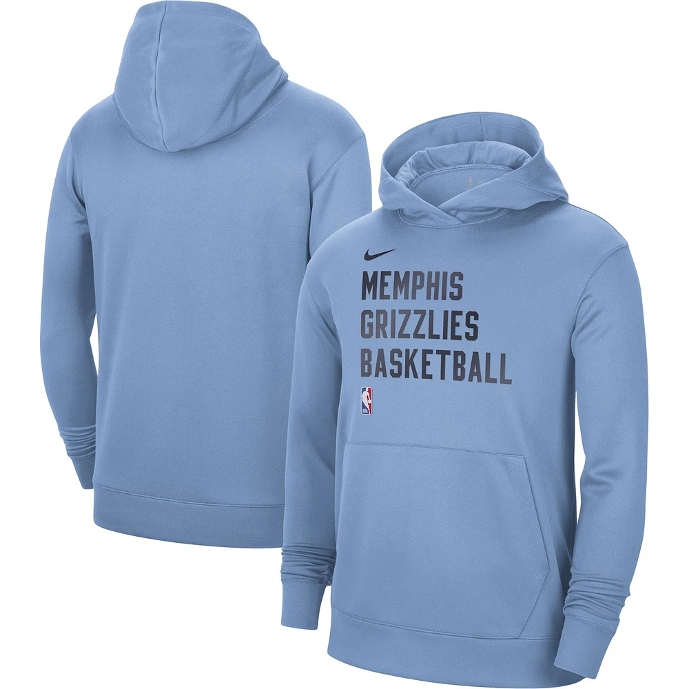 Unisex Nike Light Blue Memphis Grizzlies 2023/24 Performance Spotlight On-Court Practice Pullover Hoodie