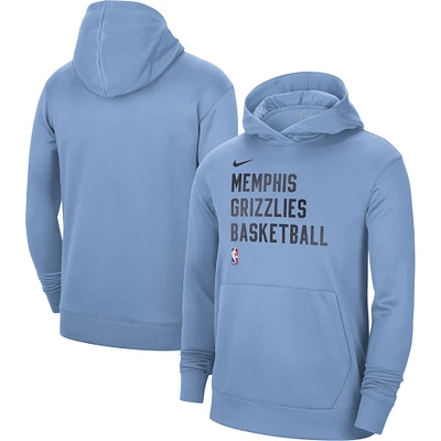 Sweat à capuche unisexe Nike Memphis Grizzlies 2023/24 Spotlight On-Court Practice bleu clair