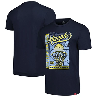 T-shirt unisexe Sportiqe bleu marine Memphis Grizzlies Swish super doux et confortable en trois mélanges