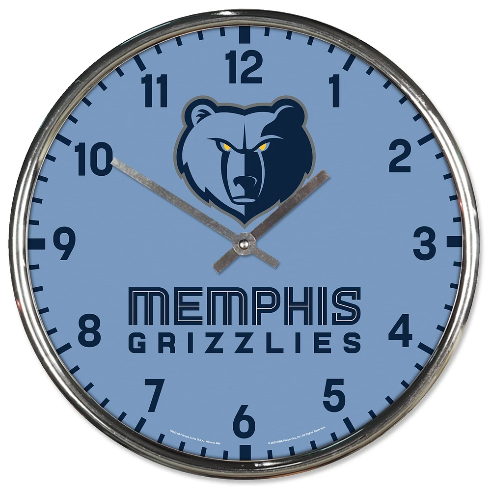 WinCraft Memphis Grizzlies Horloge murale chromée