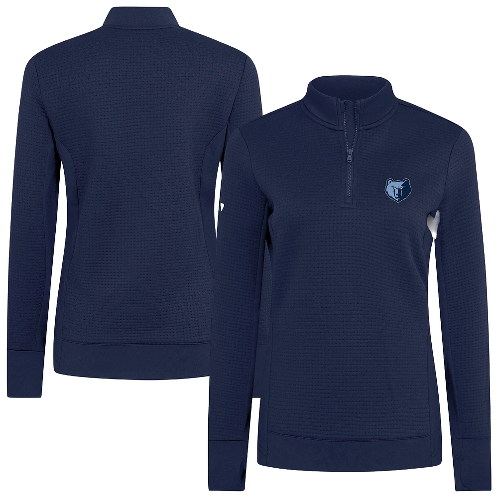 Women's Levelwear  Navy Memphis Grizzlies Cushion Quarter-Zip Pullover