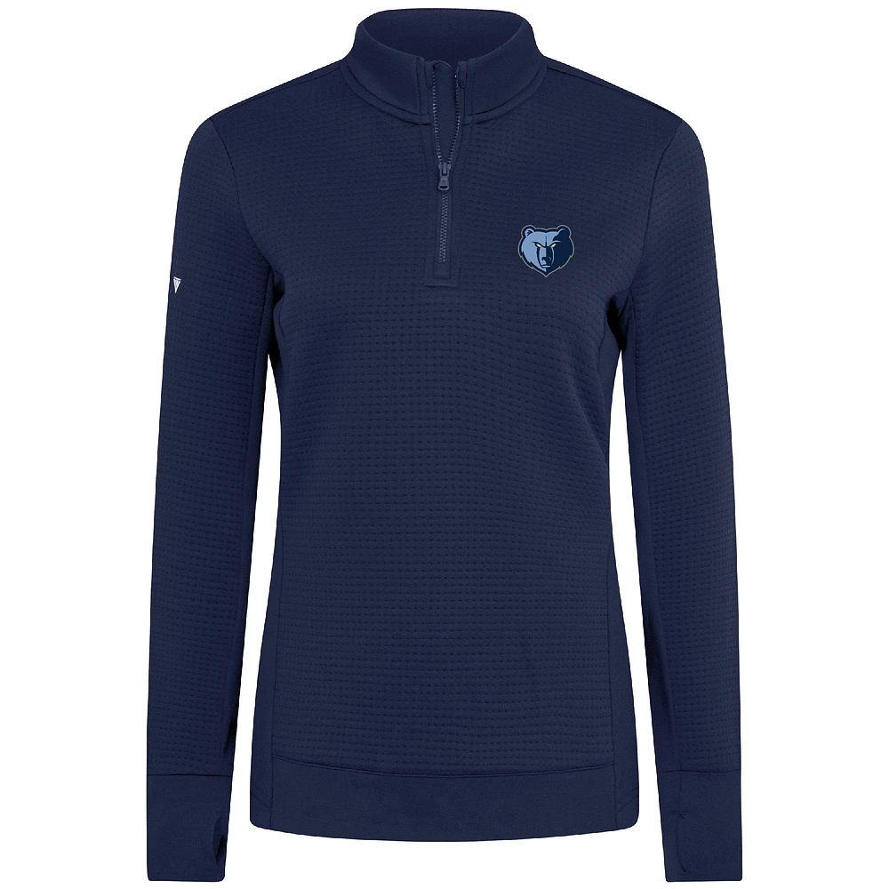 Women's Levelwear  Navy Memphis Grizzlies Cushion Quarter-Zip Pullover