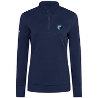 Women's Levelwear  Navy Memphis Grizzlies Cushion Quarter-Zip Pullover