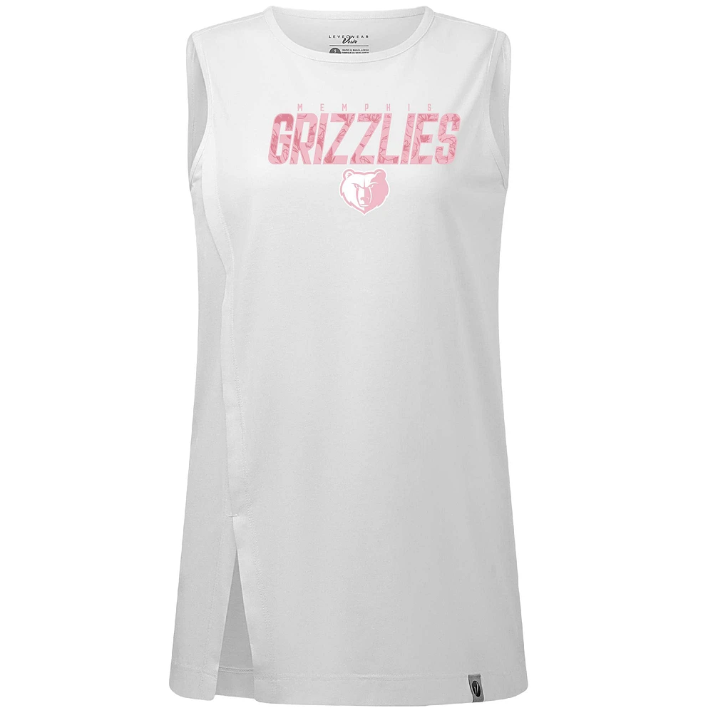 Women's Levelwear  White Memphis Grizzlies Mother's Day Influx Floral Tank Top