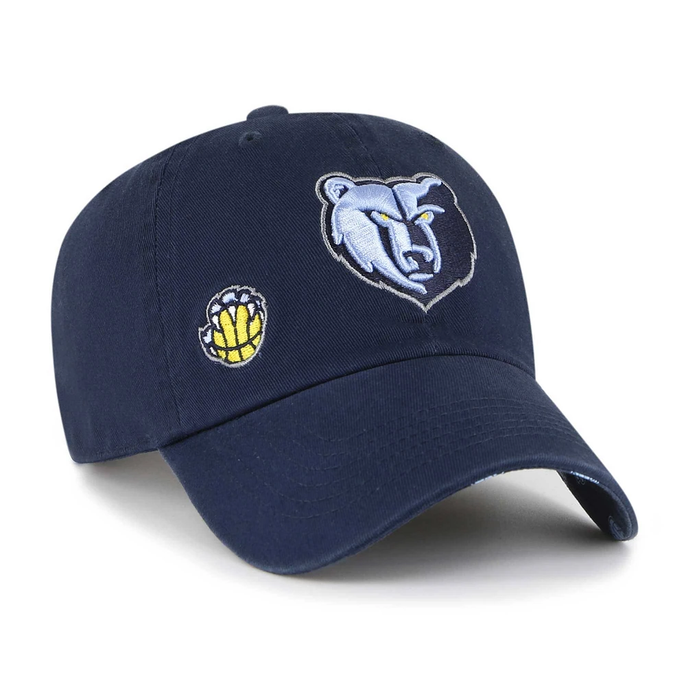 Women's '47  Navy Memphis Grizzlies Confetti Undervisor Clean Up Adjustable Hat