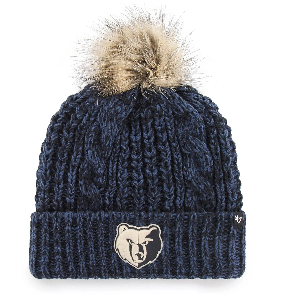 Bonnet en tricot Memphis Grizzlies Meeko '47 marine pour femme avec pompon