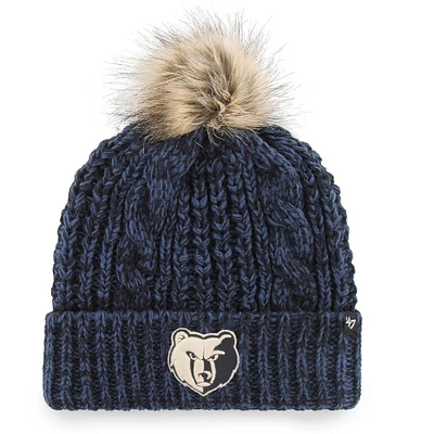 Bonnet en tricot Memphis Grizzlies Meeko '47 marine pour femme avec pompon