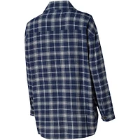 Chemise de nuit boutonnée College Concepts pour femmes, bleu marine/gris, Memphis Grizzlies Boyfriend