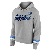 Women's Fanatics Heather Gray Memphis Grizzlies Halftime Pullover Hoodie