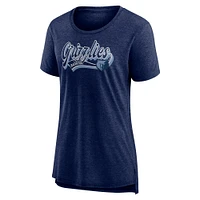 T-shirt triple mélange Fanatics Heather Navy Memphis Grizzlies League Leader pour femmes