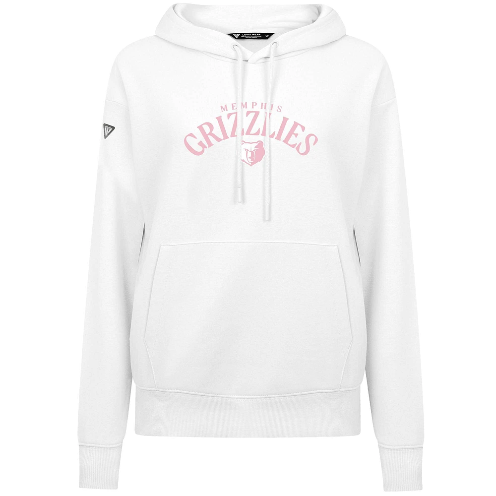 Women's Levelwear  White Memphis Grizzlies Mother's Day Adorn Arched Pullover Hoodie