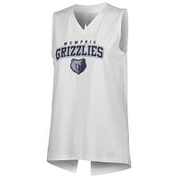 Women's Levelwear White Memphis Grizzlies Paisley Peekaboo Tank Top